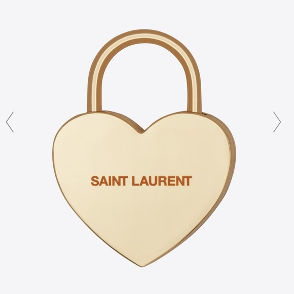 Saint Laurent Accessories - Saint Laurent Heart-Shaped Gold Padlock w/ Key